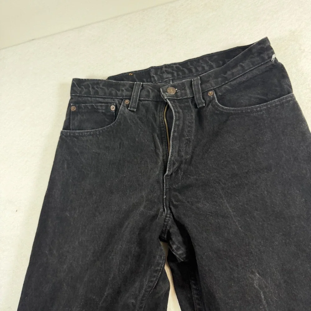 Levis 550 Relaxed Fit Tapered Leg Jeans Mens 31x32 Black Denim Pants 100% Cotton